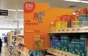 Sainsbury's branded cardboard sign
