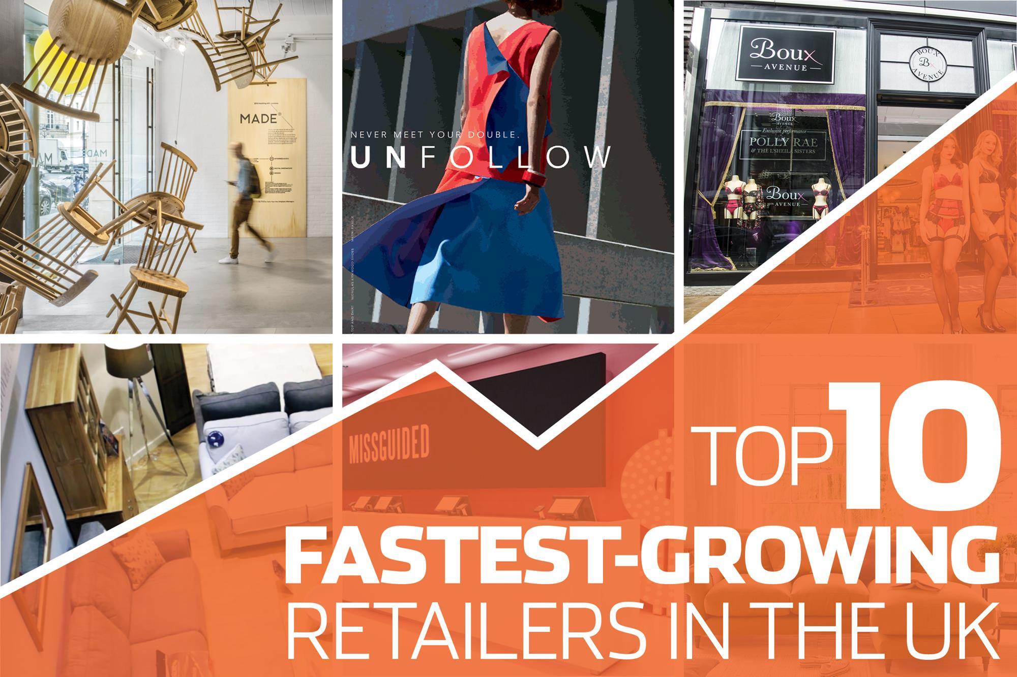 The top 10 fastest-growing retailers in the UK